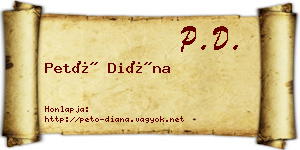 Pető Diána névjegykártya